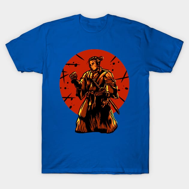 Samurai fight illustration T-Shirt by Mako Design 